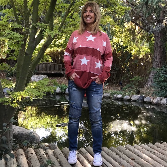 Rust Star Reversed Stitch Top - Picture 6 of 8